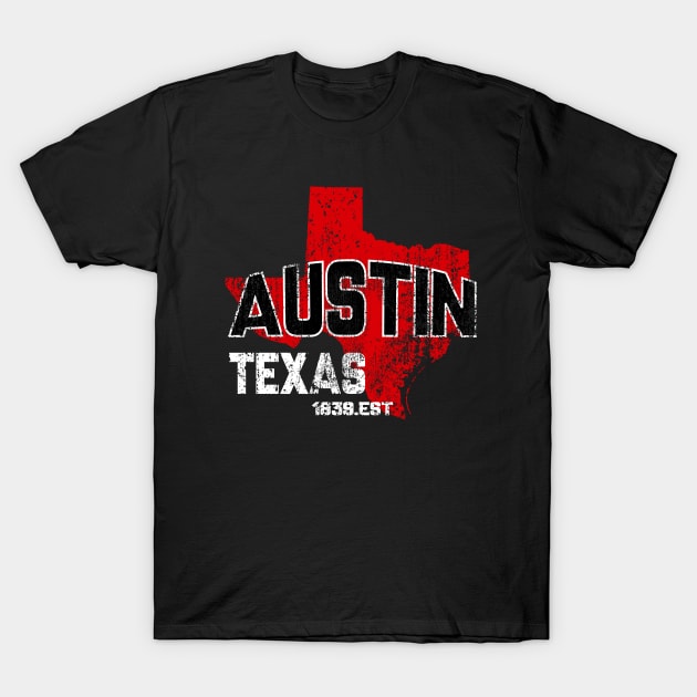 Austin Texas TX Vintage Gift T-Shirt by UranusArts